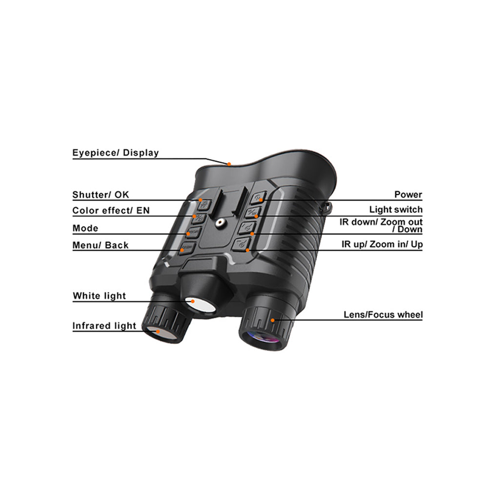 4K HD бинокулярная инфракрасная цифровая камера ночного видения с креплением на голове и тактическим фонарем