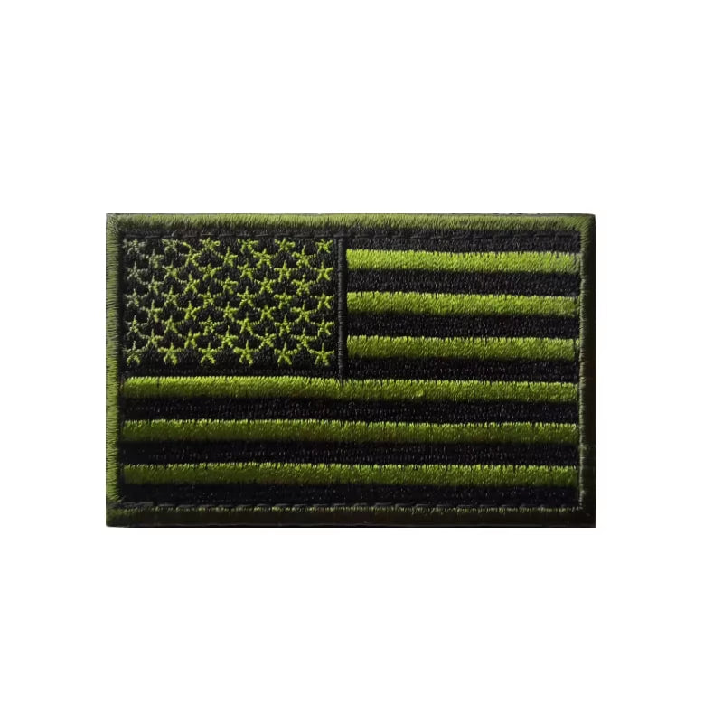 Embroidered American Flag Patch | Hook & Loop, Iron-On or Sew-On