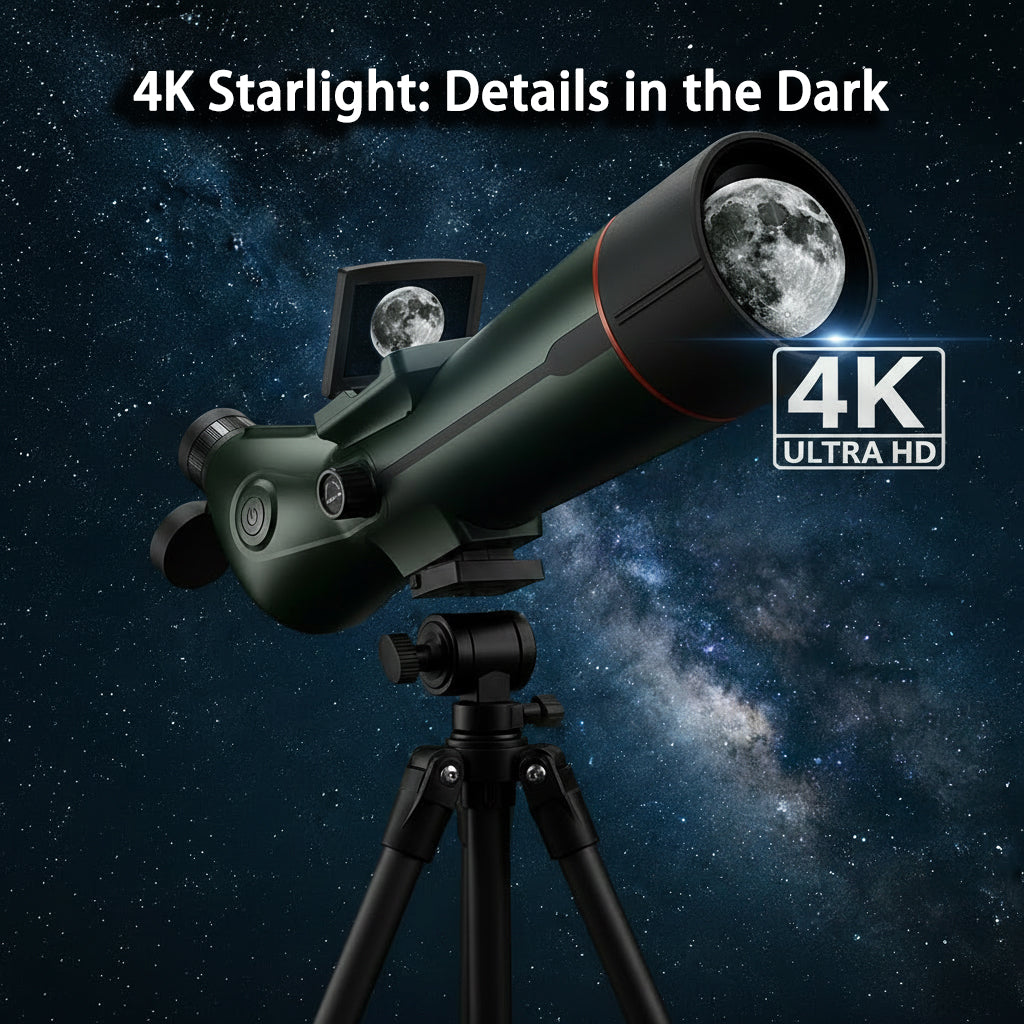 4K Digital Telescope | HD Moon, Bird & Star Watching Scope with Dual Screens