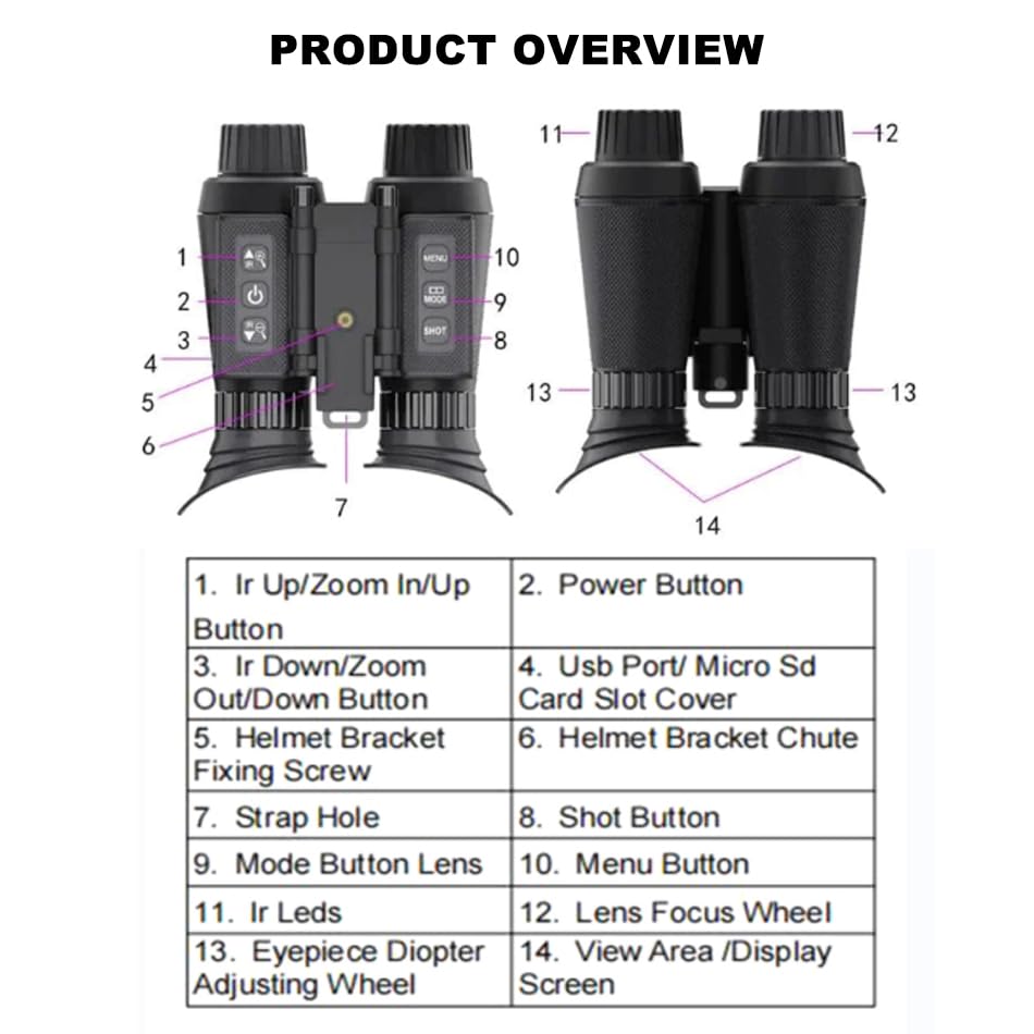 4K Professional Night Vision Goggles Infrared Binoculars for Hunting