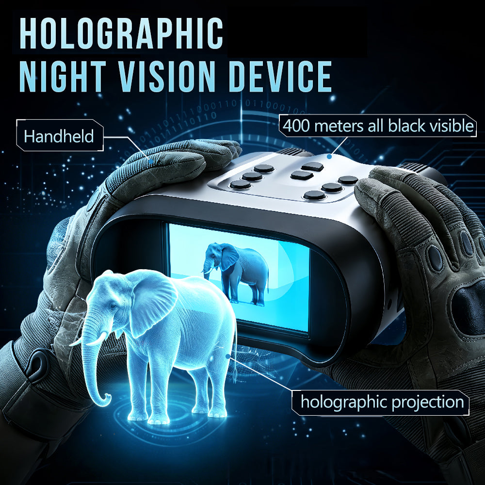 4K Holographic Night Vision Goggles with 3.2" Immersive Display, 400m IR Range & 9000mAh Battery