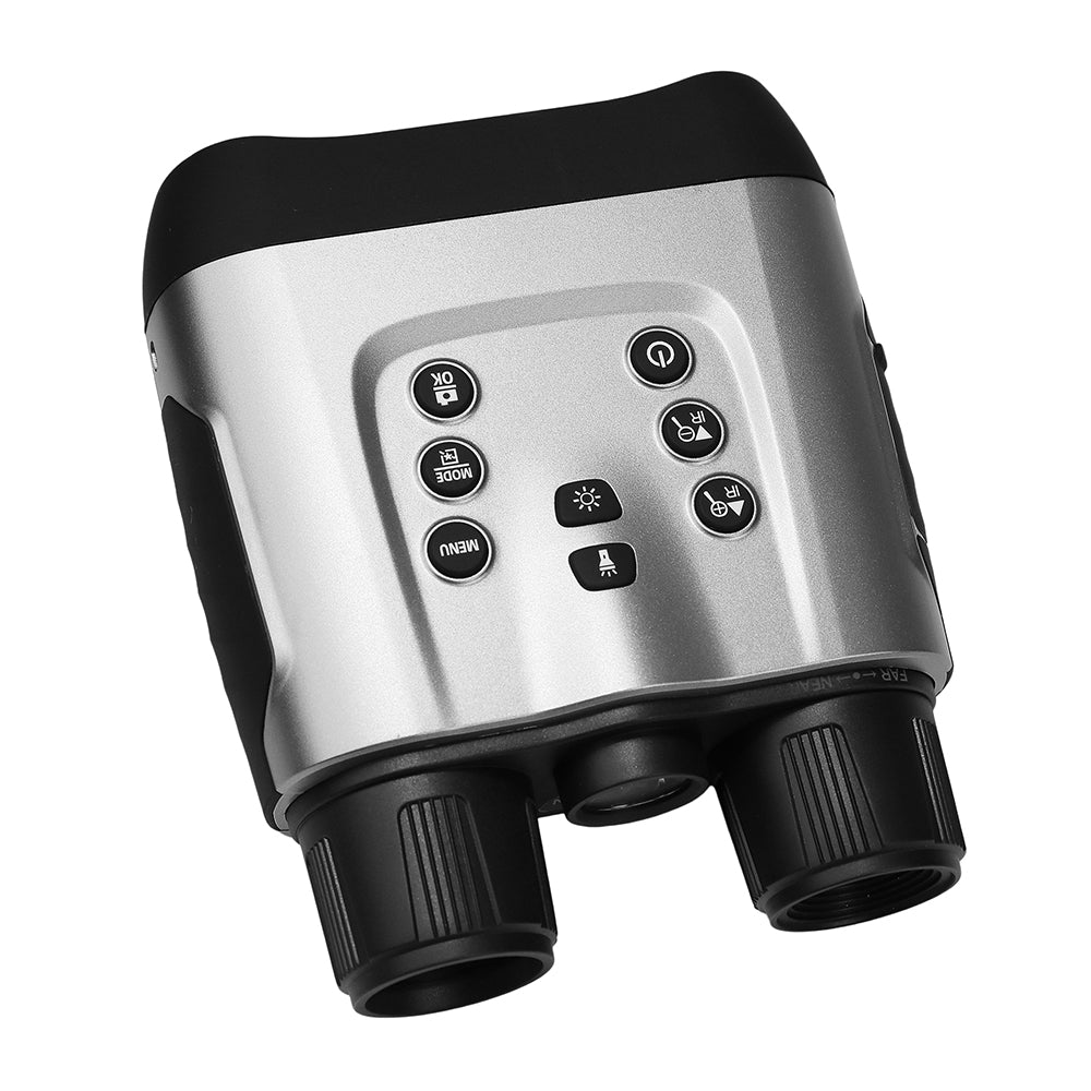 Black 4K holographic NV goggles for night hunting and wildlife observation, featuring 400m infrared range and 8X digital zoom.