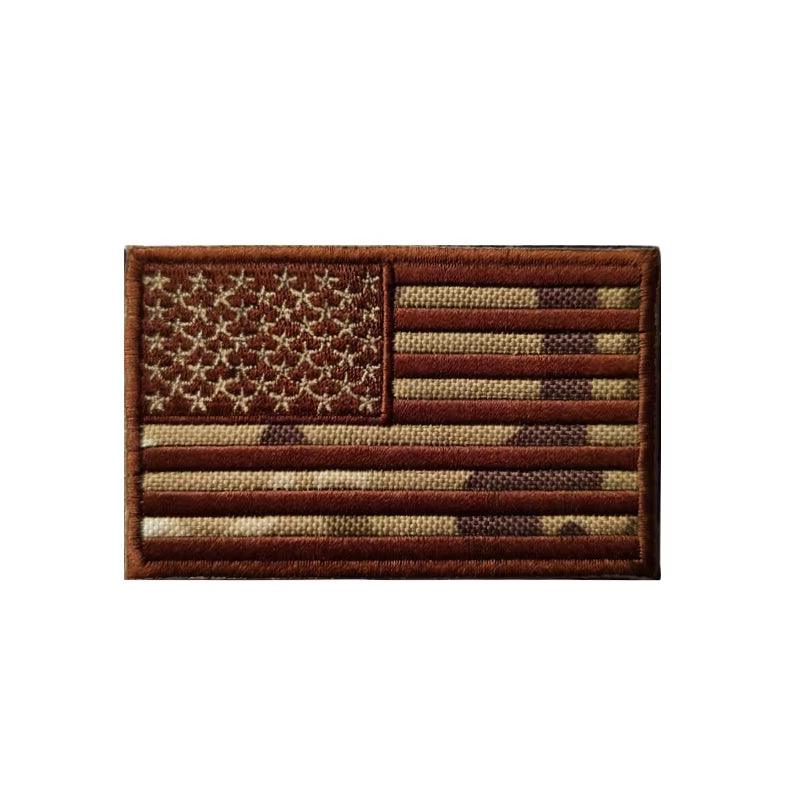 Embroidered American Flag Patch | Hook & Loop, Iron-On or Sew-On
