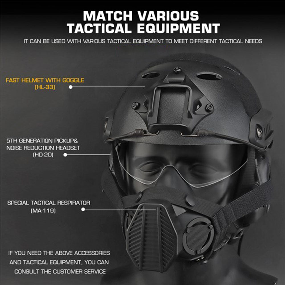 Быстрый шлем с защитными очками (версия без отверстий и с круглыми отверстиями)