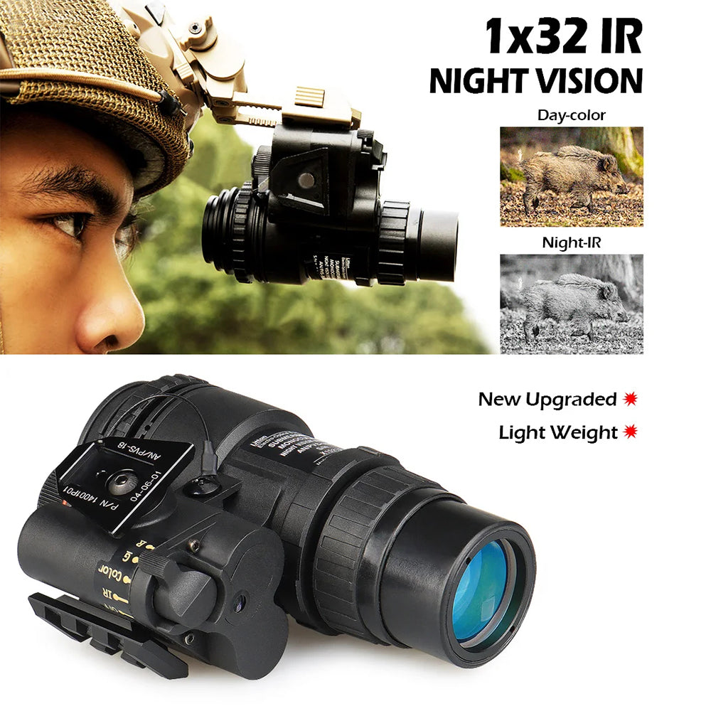 PVS-18 HD Infrared Night Vision Monocular – Head-Mounted & Lightweight for Outdoor Use