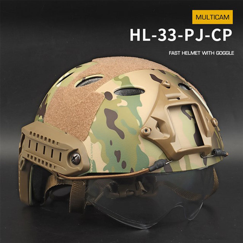 Быстрый шлем с защитными очками (версия без отверстий и с круглыми отверстиями)