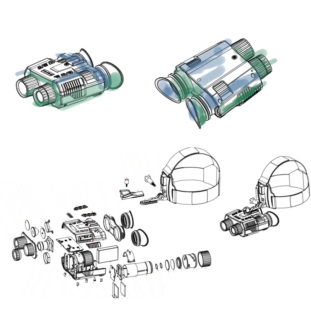 Профессиональное тактическое ночное видение с креплением на голову