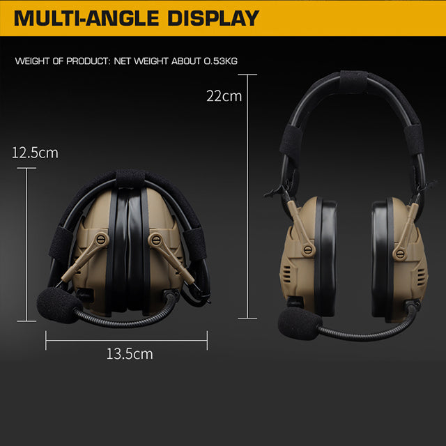 High Noise Reduction Wireless Tactical Bluetooth Headset for Shooting Training