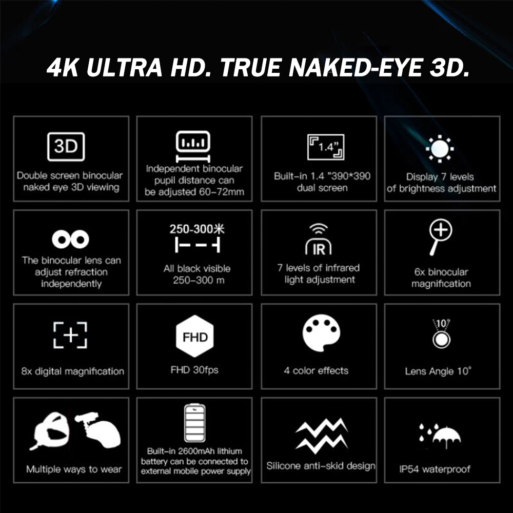 4K Professional Night Vision Goggles Infrared Binoculars for Hunting