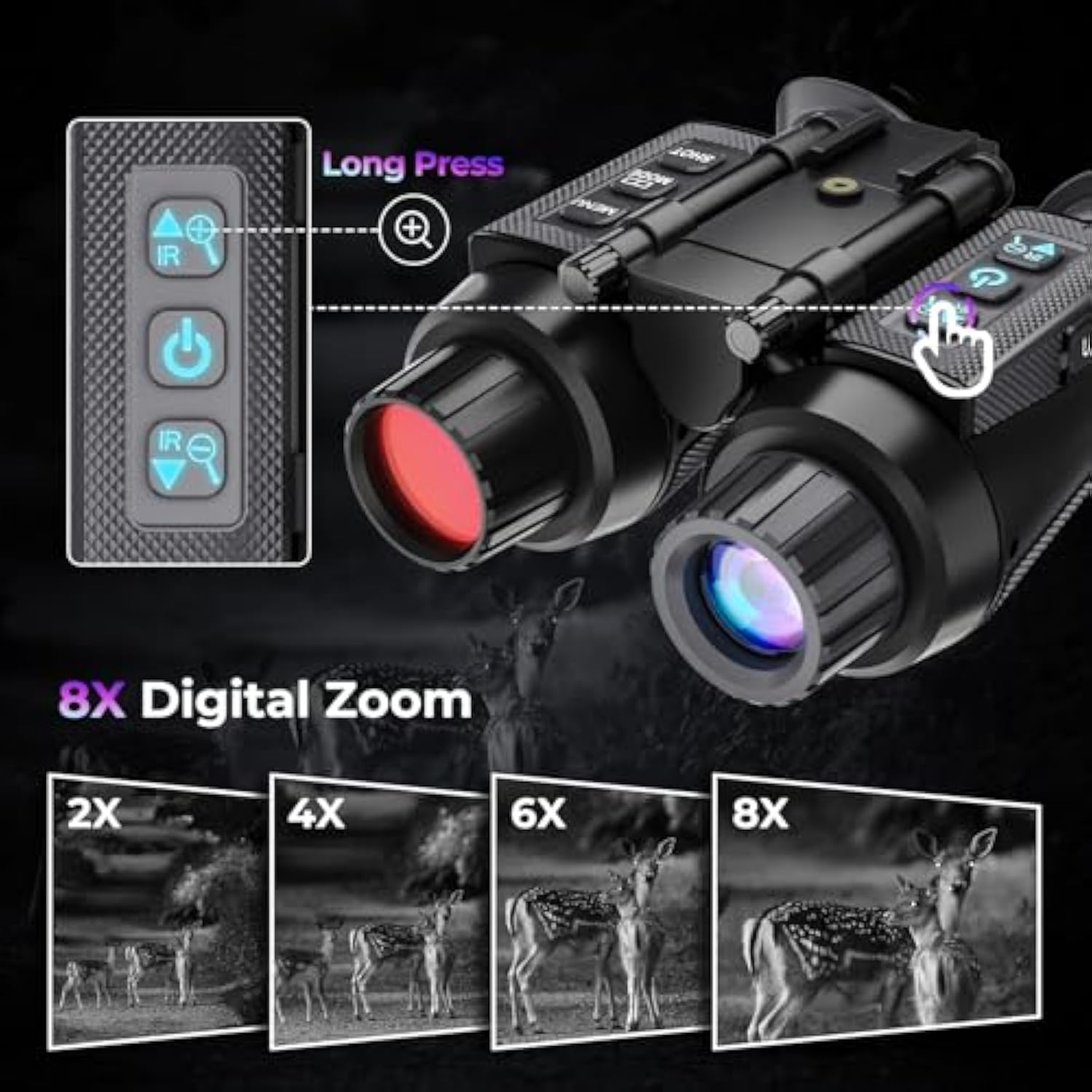 4K Tactical Night Vision Goggles Infrared Binoculars for Hunting