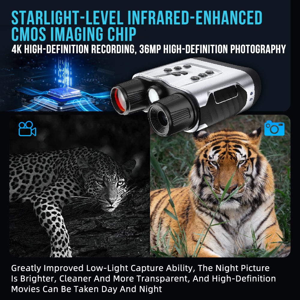 4K Holographic Night Vision Goggles with 3.2" Immersive Display, 400m IR Range & 9000mAh Battery