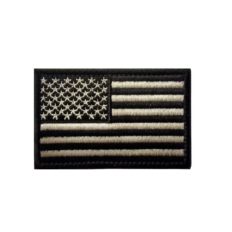 Embroidered American Flag Patch | Hook & Loop, Iron-On or Sew-On