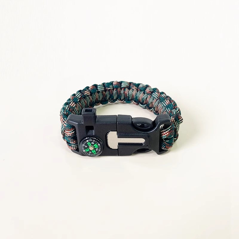 Survival Paracord Bracelet | Tactical Outdoor Emergency Gear with Compass, Fire Starter & Removable Blade