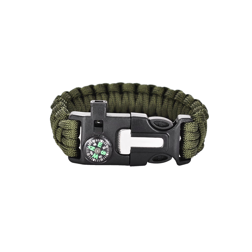 Survival Paracord Bracelet | Tactical Outdoor Emergency Gear with Compass, Fire Starter & Removable Blade
