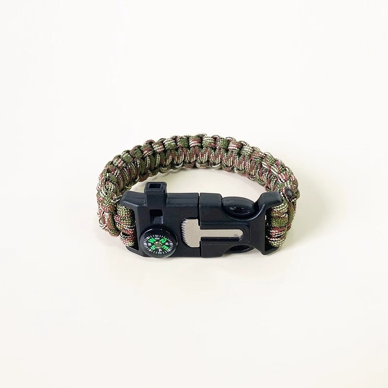 Survival Paracord Bracelet | Tactical Outdoor Emergency Gear with Compass, Fire Starter & Removable Blade