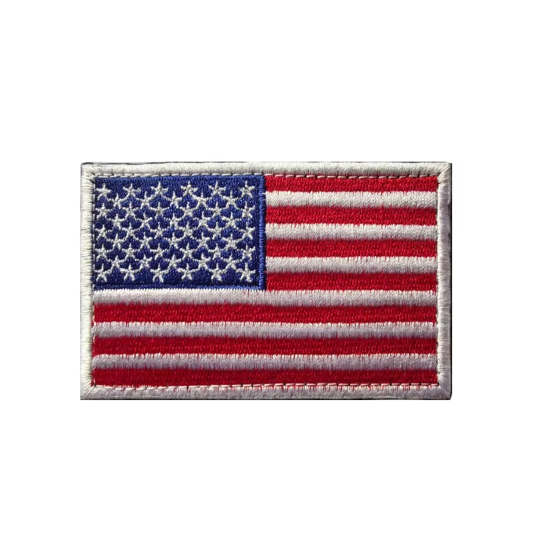 Embroidered American Flag Patch | Hook & Loop, Iron-On or Sew-On