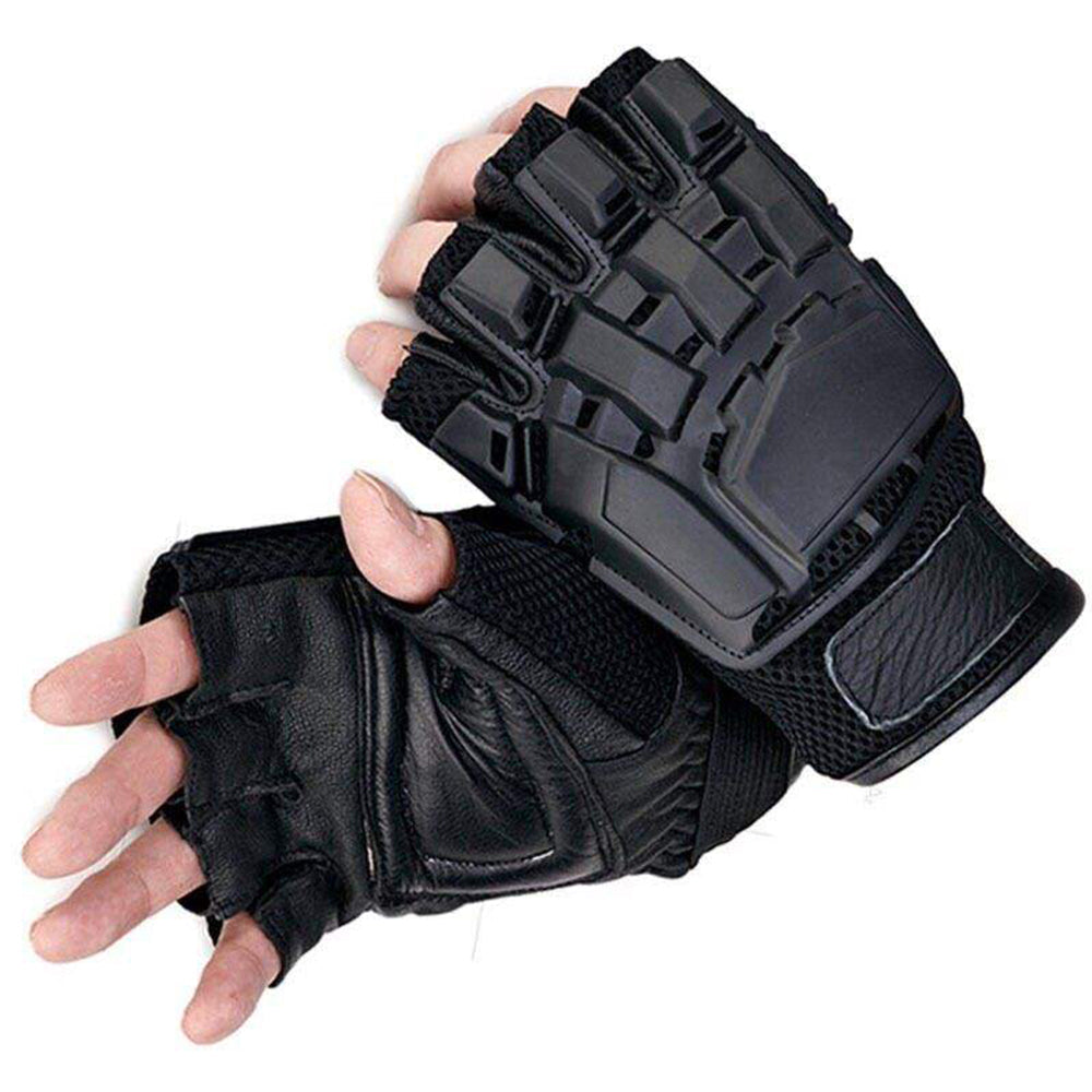 Fighting Mechanical Hard Shell Protective Gloves Outdoor Half Finger Tactical Gloves