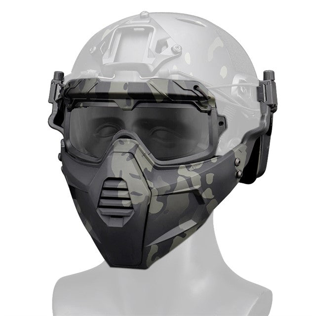 Taktische mehrdimensionale geteilte Maske und Schutzbrille 