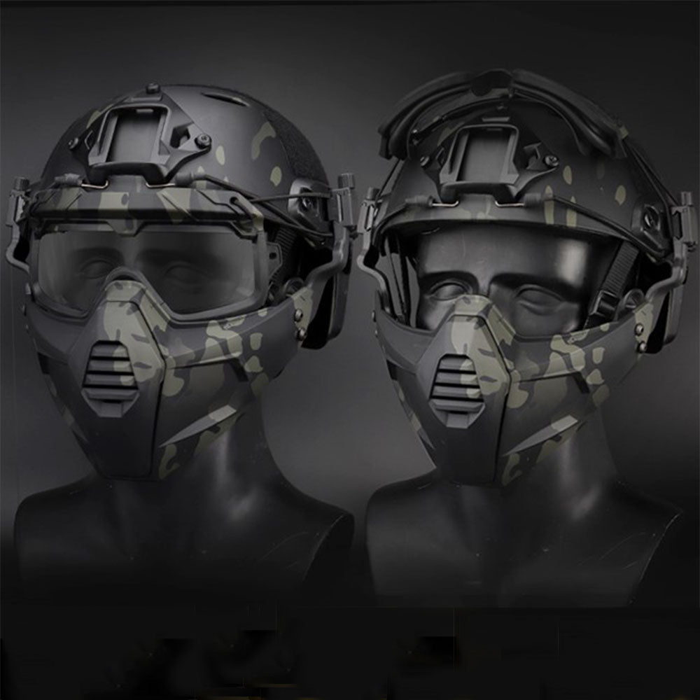 Taktische mehrdimensionale geteilte Maske und Schutzbrille 