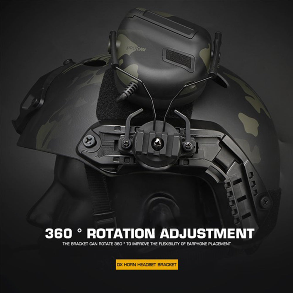 Ox Horn Headset Bracket (Fully Adapt 19 ~ 21mm Helmet Rail)