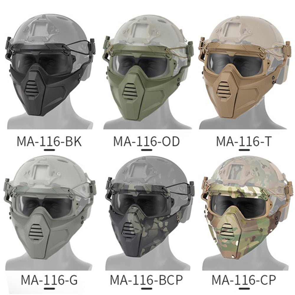 Tactical Multidimentional Split Type Mask And Goggles