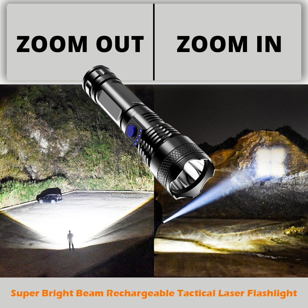 Rechargeable Tactical Waterproof Laser Flashlight